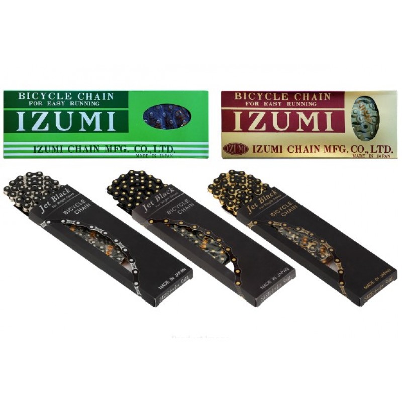 IZUMI 1 1/8" BMX Chain Full Link Black/Gold Pins
