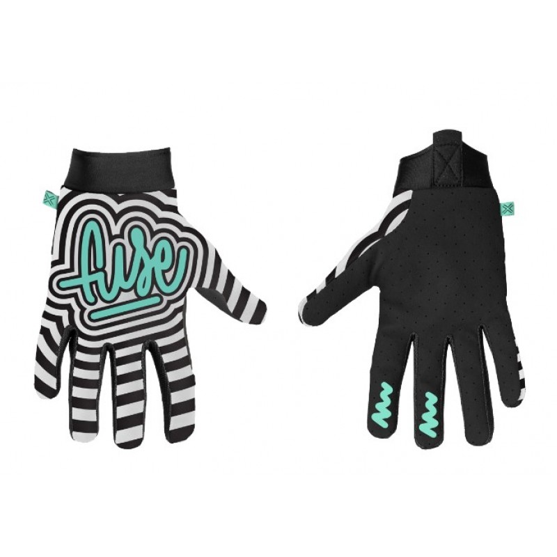 FUSE Omega Sonar Gloves Black/White/Teal Extra Large
