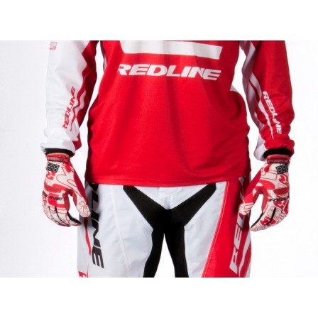 REDLINE Flight Gloves White/Red Adult Medium