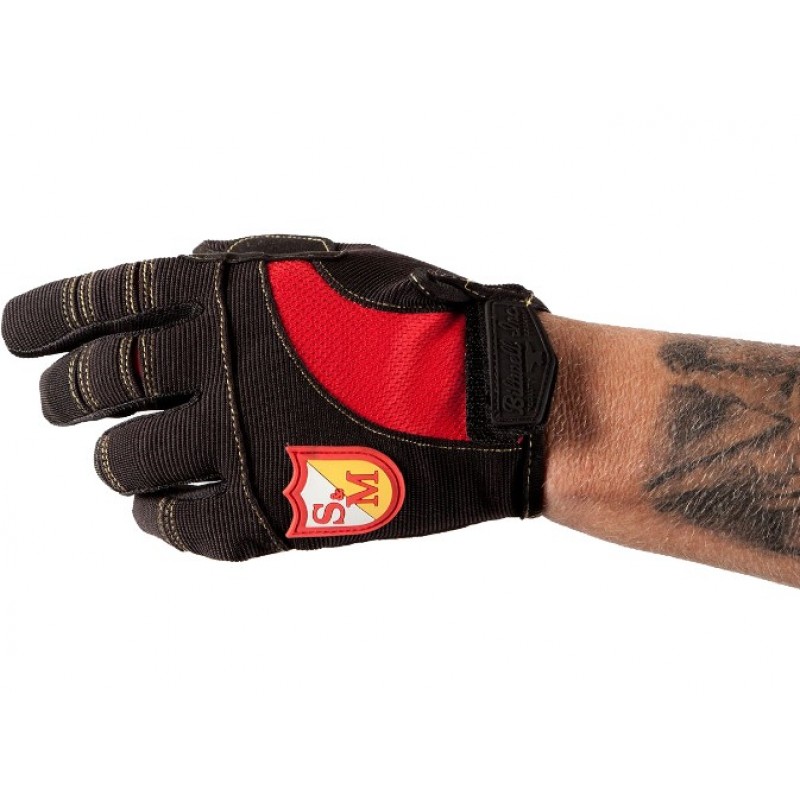 S&M Biltwell Shield Gloves Black/Red Extra Small