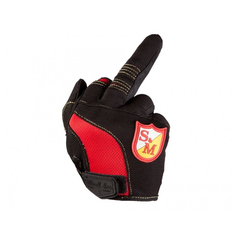 S&M Biltwell Shield Gloves Black/Red Extra Small