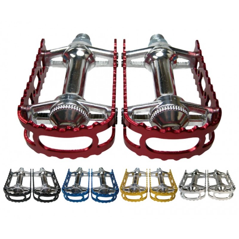 MKS BM-7 Bear Trap Caged Pedals 9/16" Silver