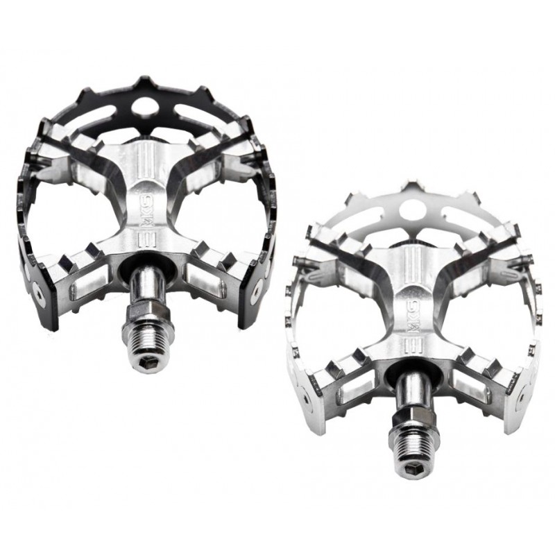 MKS XC-III Bear Trap Caged Pedals 9/16" Silver