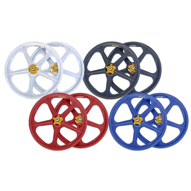 SKYWAY TUFF II Gold Rivet 20" Wheel Set Male Blue/Gold