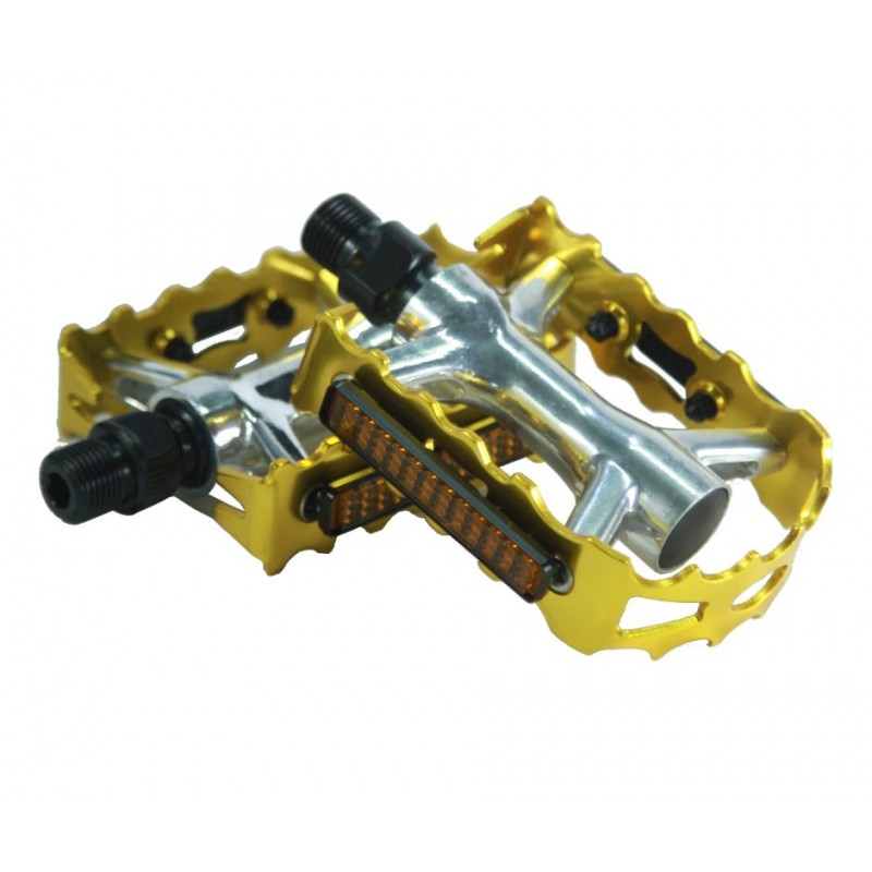 DRS Bear Trap Caged Pedals 9/16" Gold