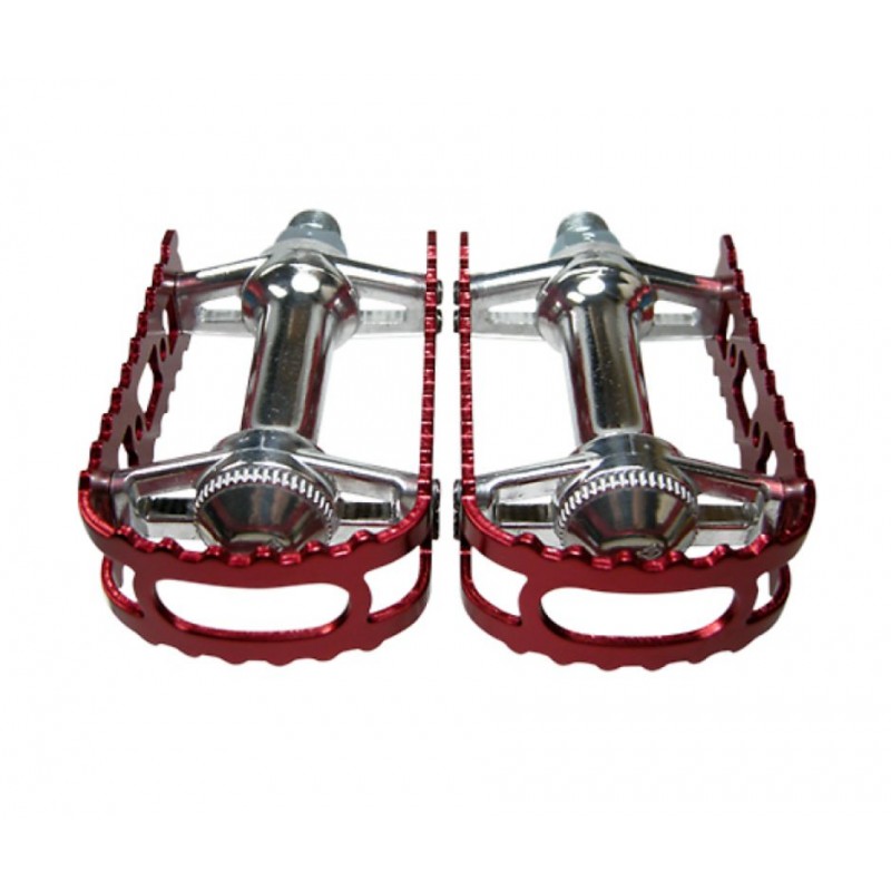 MKS BM-7 Bear Trap Caged Pedals 9/16" Red
