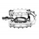 MKS XC-III Bear Trap Caged Pedals 9/16" Silver