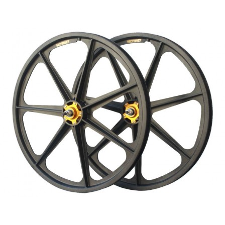 SKYWAY TUFF Graphite Gold Rivet Wheel Set 24" Black/Gold