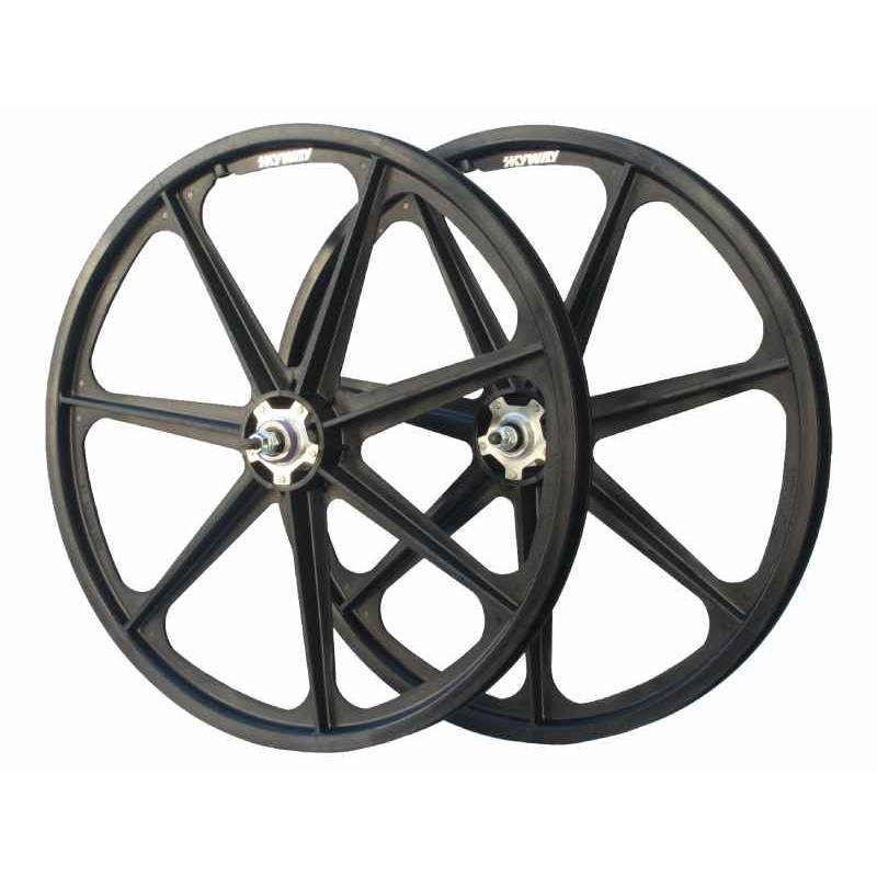 SKYWAY TUFF Silver Rivet 24" Wheel Set Black/Silver