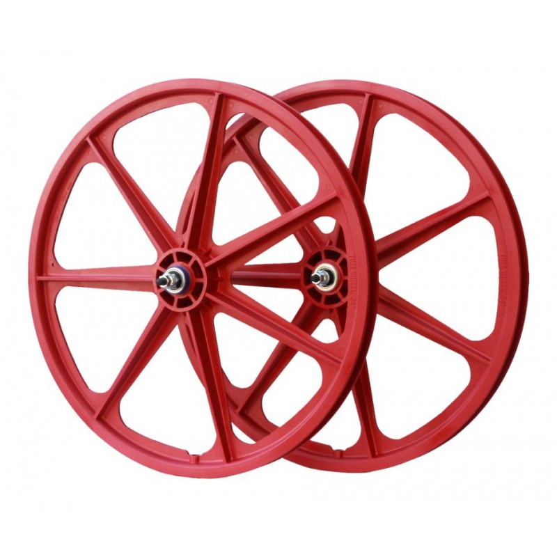 SKYWAY TUFF 24" Wheel Set 7 Spoke Red