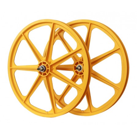 SKYWAY TUFF 24" Wheel Set 7 Spoke Yellow