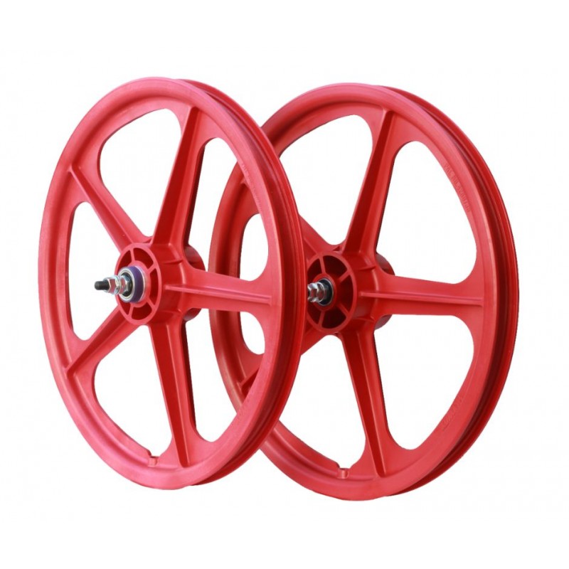 SKYWAY TUFF II 20" Wheel Set 5 Spoke Red