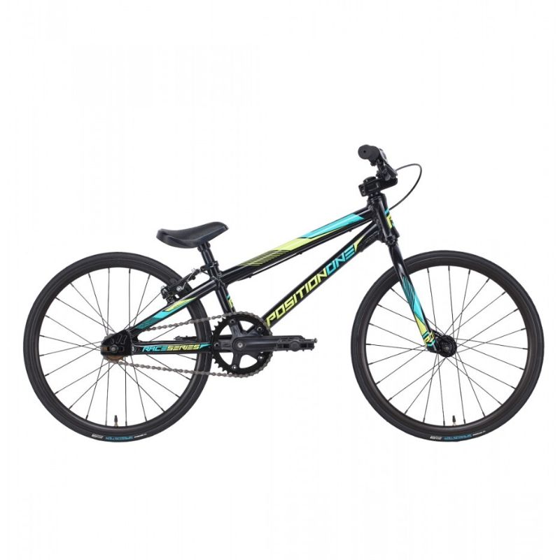 Chase Position one 16.25"TT Micro Mini Complete Bike Black/Neon/Teal