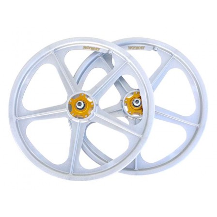 SKYWAY TUFF II Gold Rivet 20" Wheel Set Male White/Gold