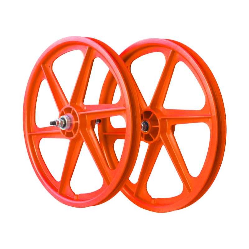 SKYWAY TUFF 20" 6 Spoke Wheel Set Orange