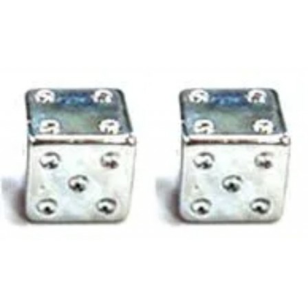 Valve Cap Dice A/V 2pc/PB Silver