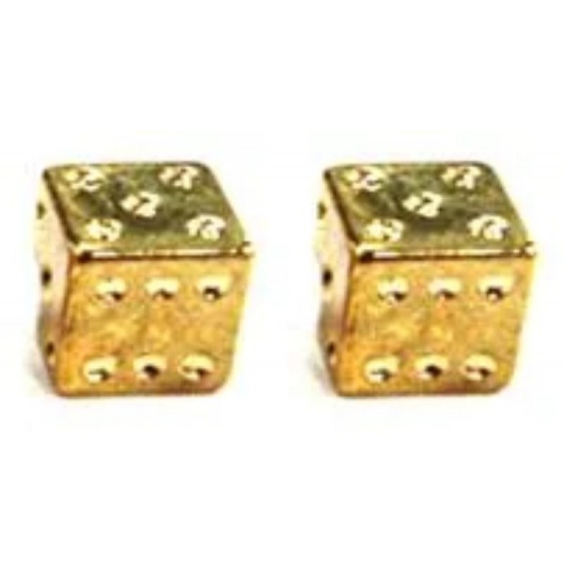 Valve Cap Dice A/V 2pc/PB Gold