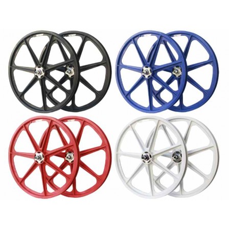 SKYWAY TUFF Silver Rivet 24" Wheel Set Blue