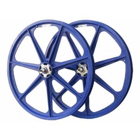 SKYWAY TUFF Silver Rivet 24" Wheel Set Blue