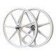 SKYWAY TUFF Silver Rivet 24" Wheel Set White